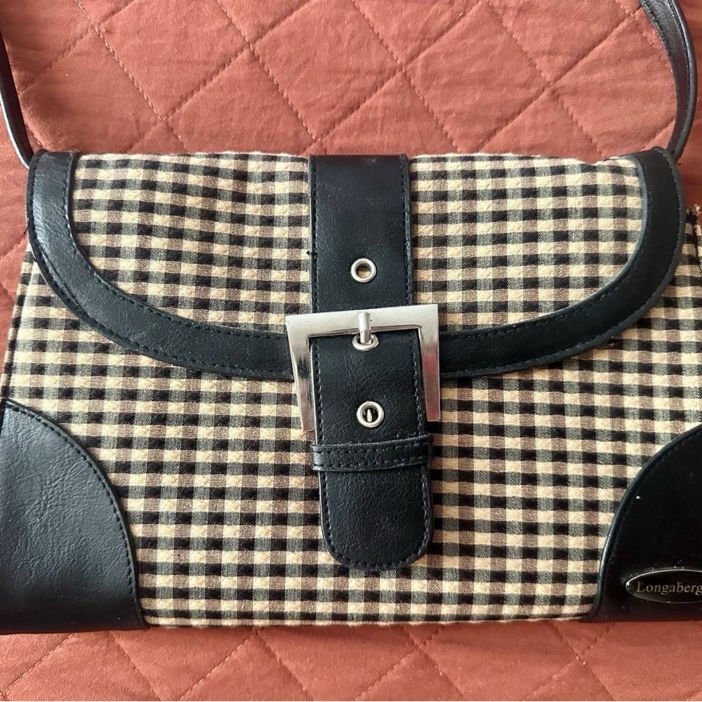 Longaberger Purse (Retired) with Matching Card Case and Pouch - Black/Tan - Picture 2 of 4